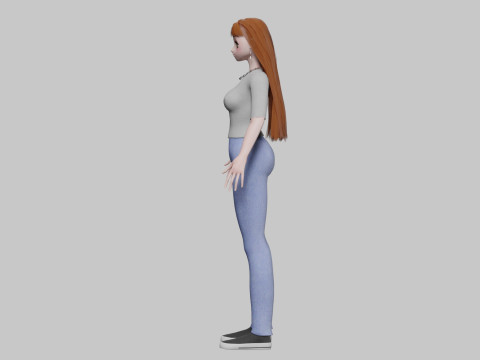Anime Basic girl V33855 Modello 3D