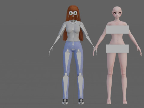 Anime Basic girl V33855 Modello 3D