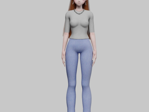 Anime Basic girl V33855 Modello 3D