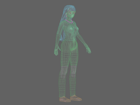 Anime Basic girl V33855 Modello 3D
