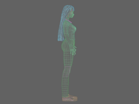 Anime Basic girl V33855 Modello 3D