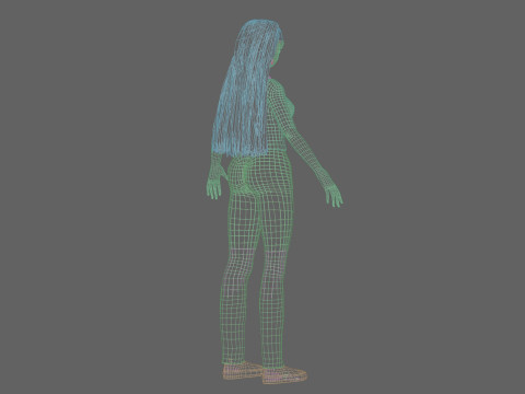 Anime Basic girl V33855 Modello 3D