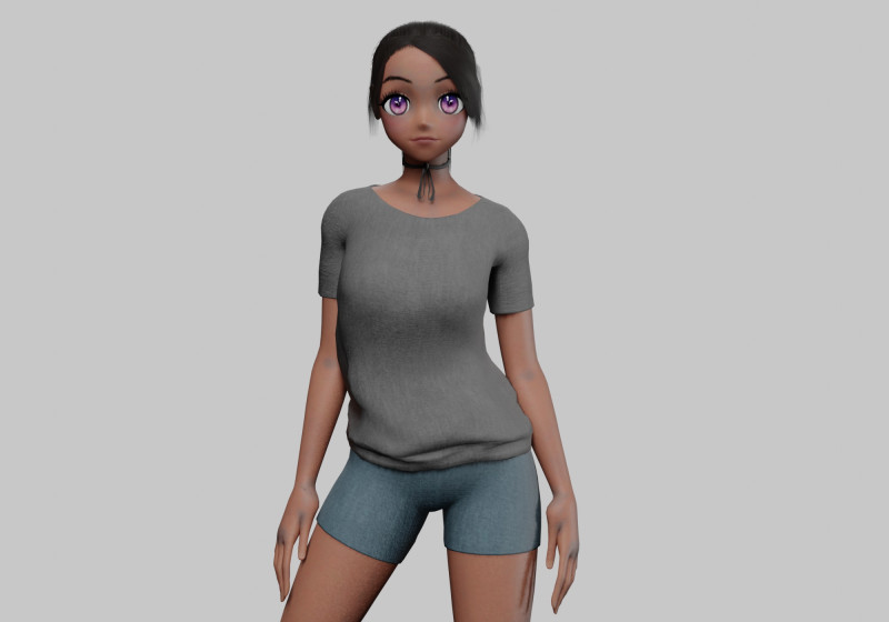 Anime Beautiful girl V22577 Model 3D .c4d .max .obj .3ds .fbx .stl .blend 