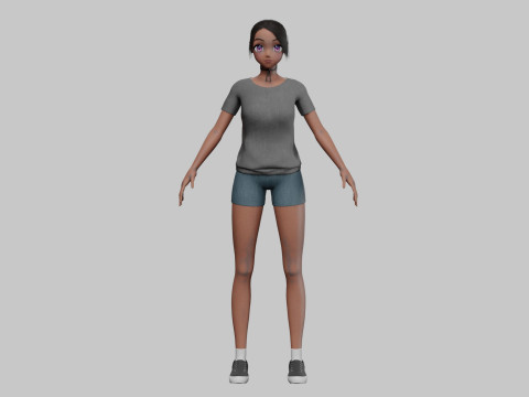 Anime Beautiful girl V22577 Model 3D