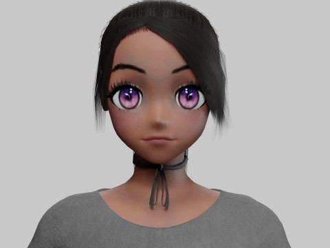 Anime Beautiful girl V22577 Model 3D