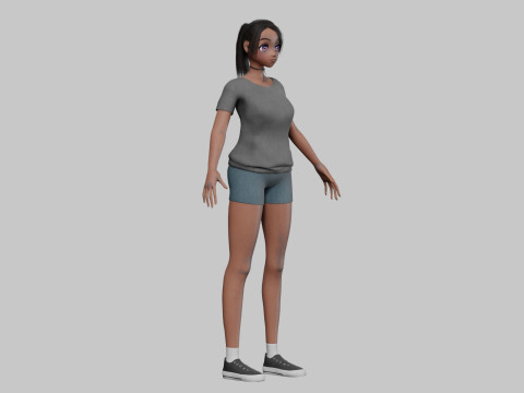 Anime Beautiful girl V22577 Model 3D
