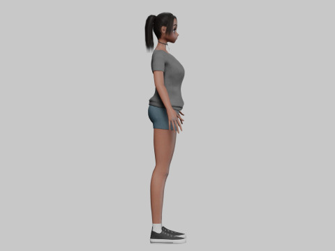 Anime Beautiful girl V22577 Model 3D