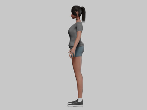 Anime Beautiful girl V22577 Model 3D