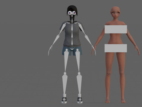 Anime Beautiful girl V22577 Model 3D