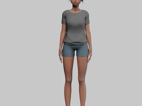 Anime Beautiful girl V22577 Model 3D