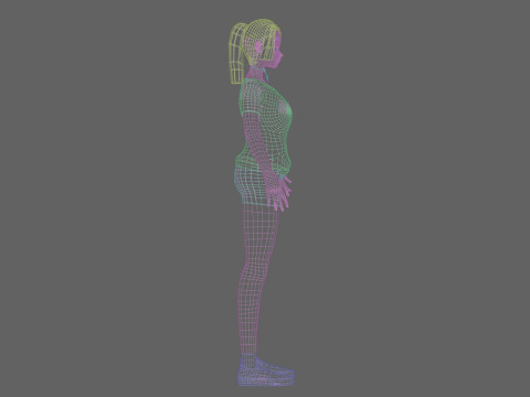 Anime Beautiful girl V22577 Model 3D
