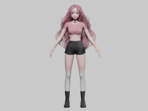 Anime Cartoon girl V41010 Modelo 3D