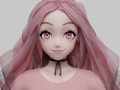 Anime Cartoon girl V41010 Modelo 3D