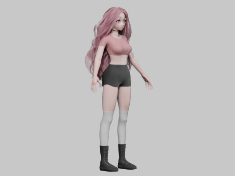 Anime Cartoon girl V41010 Modelo 3D