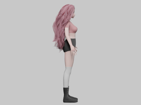Anime Cartoon girl V41010 Modelo 3D