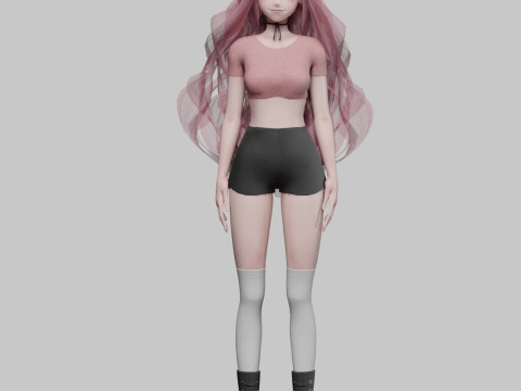 Anime Cartoon girl V41010 Modelo 3D