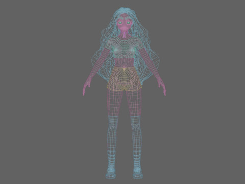 Anime Cartoon girl V41010 Modelo 3D
