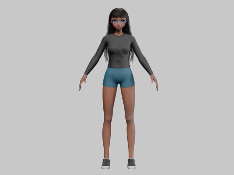 Anime classic girl V32532 3D Модель