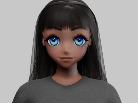 Anime classic girl V32532 3D Модель