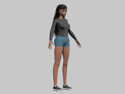 Anime classic girl V32532 3D Модель