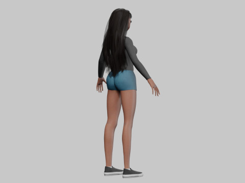 Anime classic girl V32532 3D Модель