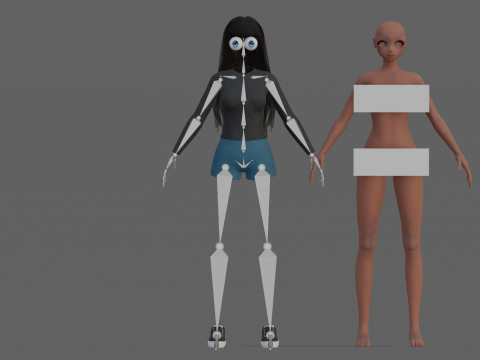 Anime classic girl V32532 3D Модель