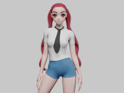 Anime cool girl V25598 Modèle 3D