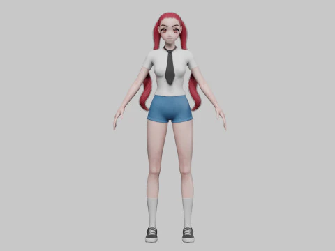 Anime cool girl V25598 3D Model