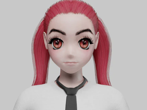 Anime cool girl V25598 3D Model