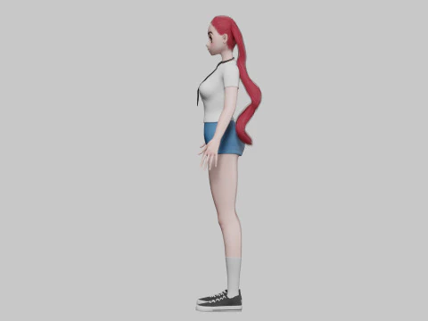 Anime cool girl V25598 3D Model