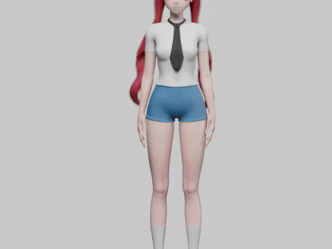Anime cool girl V25598 3D Model