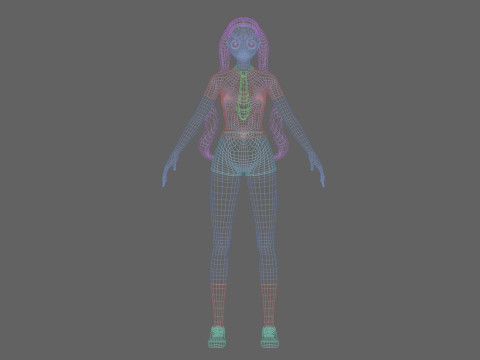 Anime cool girl V25598 Modèle 3D