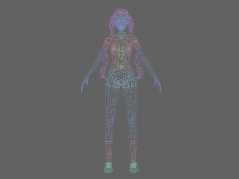 Anime cool girl V25598 3D Model