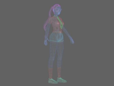 Anime cool girl V25598 3D Model