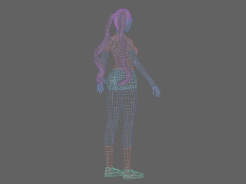 Anime cool girl V25598 3D Model