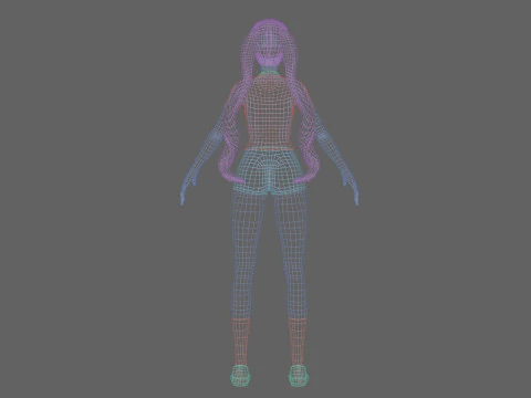 Anime cool girl V25598 3D Model