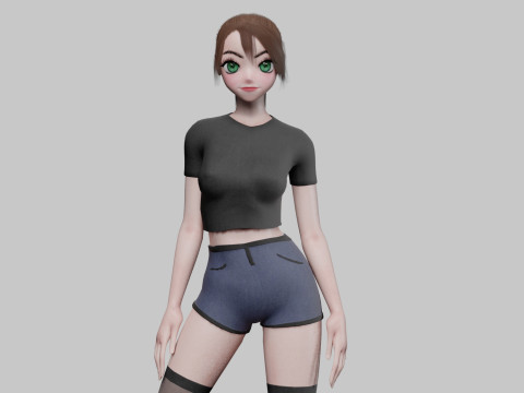 Anime cute girl V23646 Modèle 3D