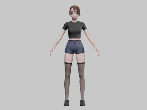 Anime cute girl V23646 3D 모델