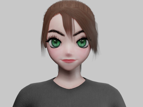 Anime cute girl V23646 3D 모델
