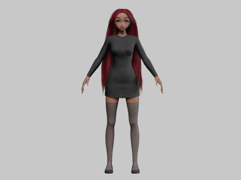 Anime Standard girl V33384 Modello 3D