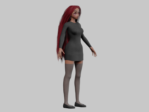 Anime Standard girl V33384 Modello 3D