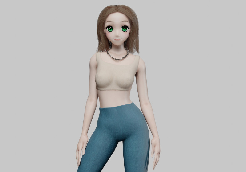 Anime stylized girl V29589 3D Modell .c4d .max .obj .3ds .fbx .stl .blend