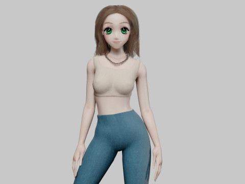 Anime stylized girl V29589 3D मॉडल