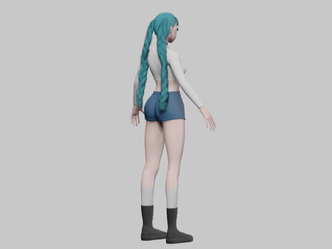 Basic anime girl V32758 Modèle 3D