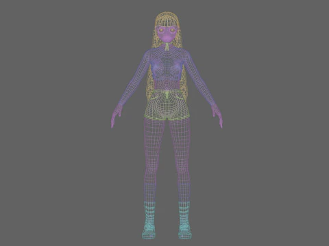 Basic anime girl V32758 3D Model