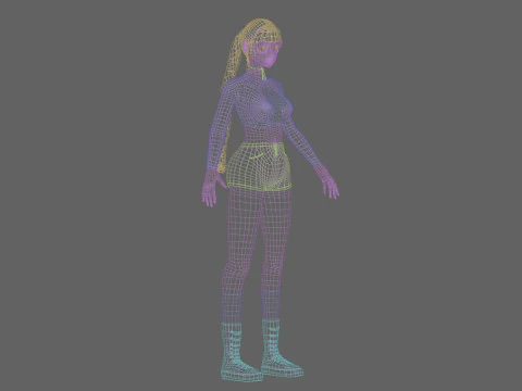 Basic anime girl V32758 3D Model