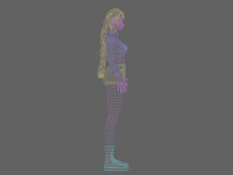 Basic anime girl V32758 Modèle 3D