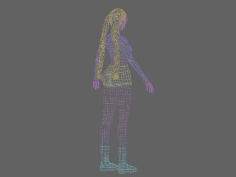 Basic anime girl V32758 3D Model