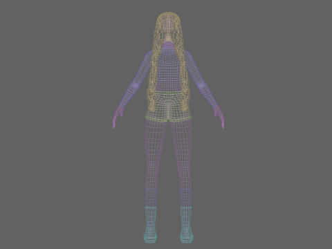 Basic anime girl V32758 Modèle 3D