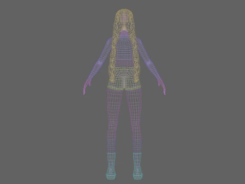 Basic anime girl V32758 3D Model